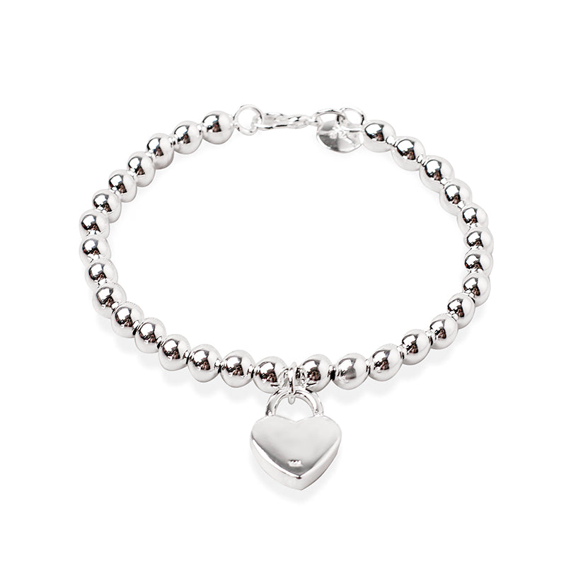 Bracciale con chiusura a cuore placcato argento 925